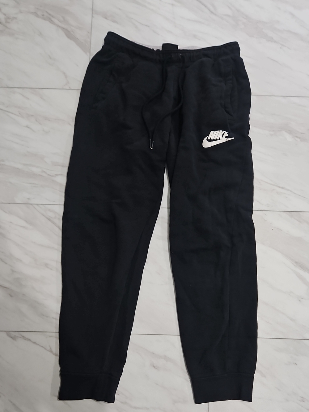 Nike Black Jogger Sweatpants with White Swoosh